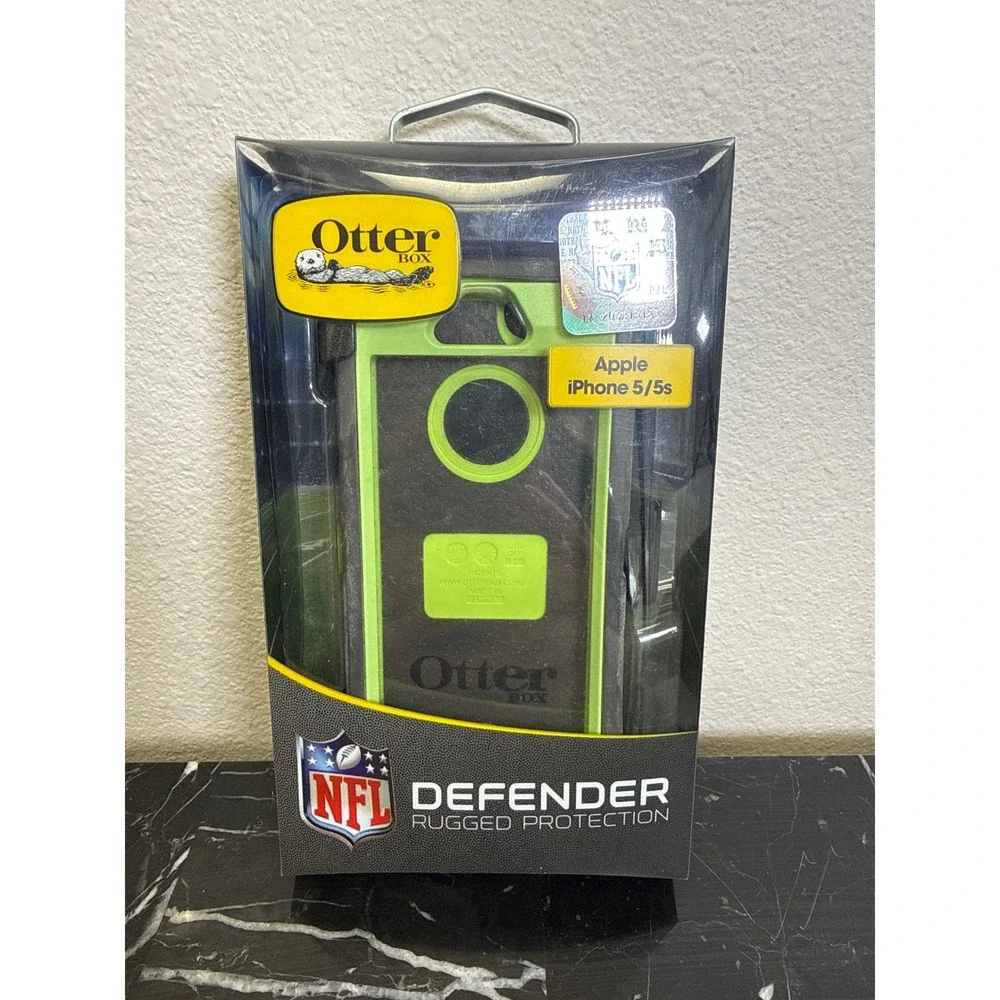 OtterBox Defender Series Case‎ for Apple iPhone 5 5s Neon Green Black NFL Rugged